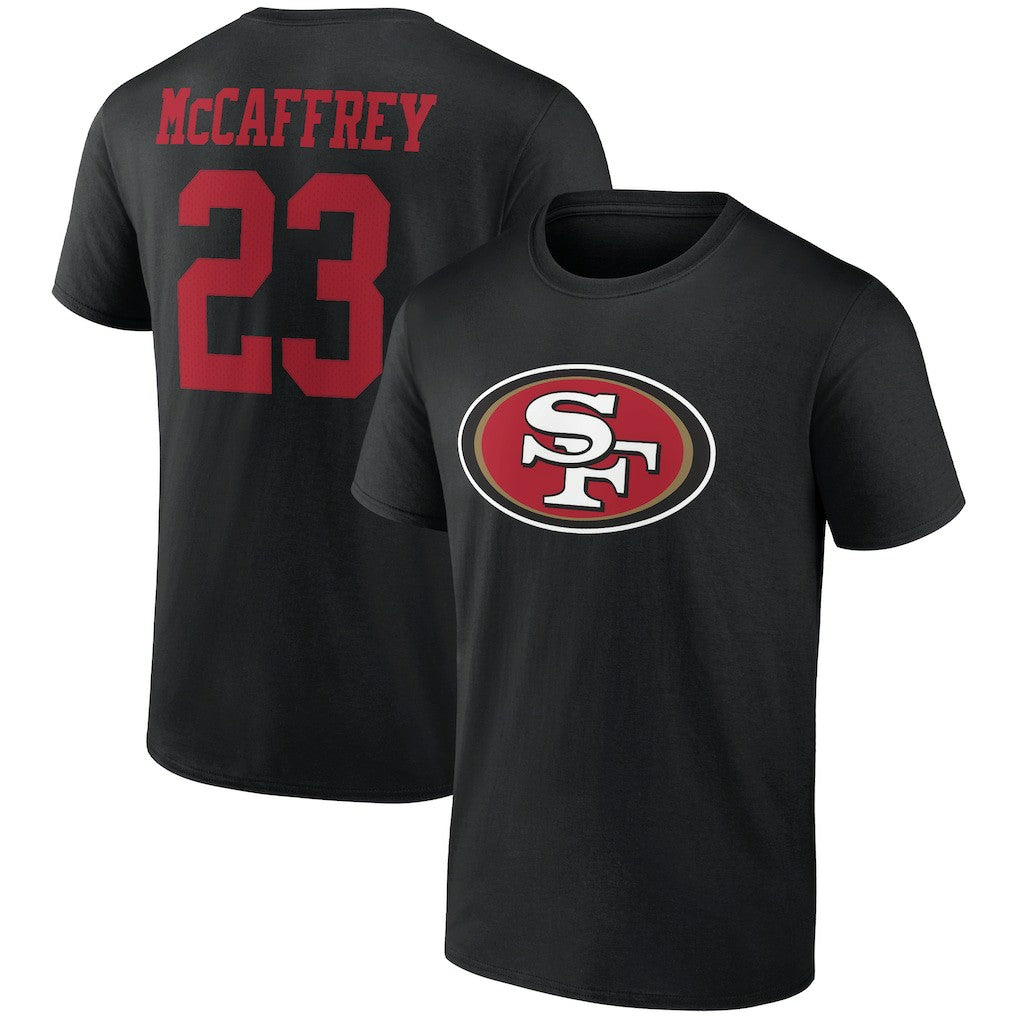 Christian McCaffrey San Francisco 49ers Icon Player Name & Number T-Shirt - Black T-shirts