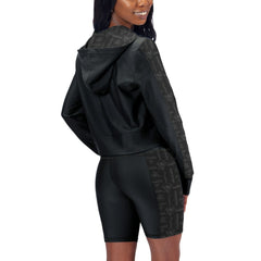 Pittsburgh Penguins Women's Cropped Full-Zip Hoodie - Black | US 5210421