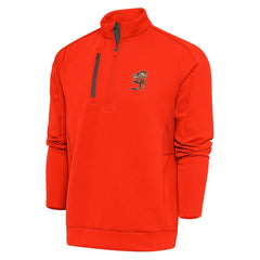 Cleveland Browns Antigua Team Logo Generation Quarter-Zip Pullover Jacket - Orange Pullover
