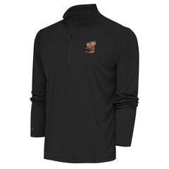 Cleveland Browns Antigua Team Logo Tribute Quarter-Zip Pullover Top - Charcoal Pullover