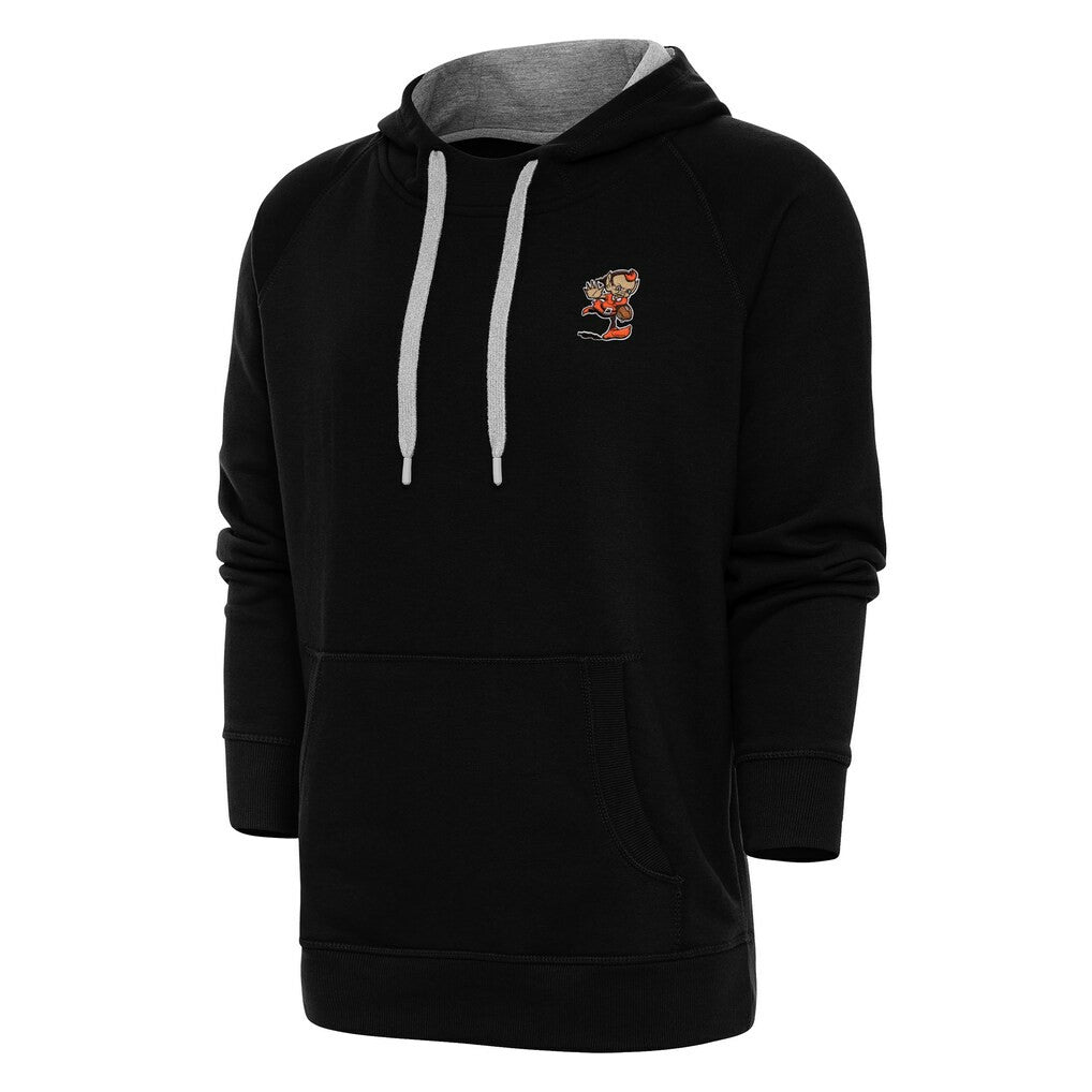 Cleveland Browns Antigua Team Logo Victory Pullover Hoodie - Black Hoodies