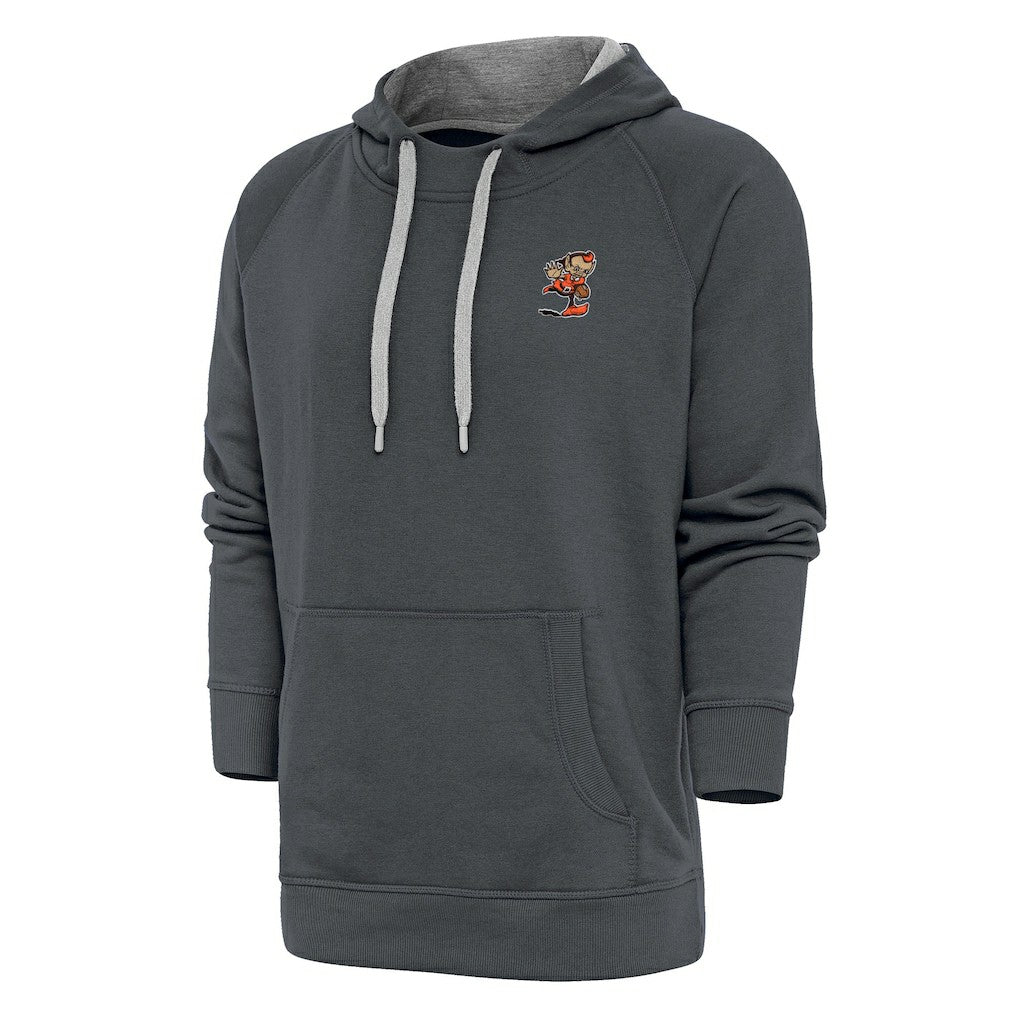 Cleveland Browns Antigua Team Logo Victory Pullover Hoodie - Charcoal Hoodies