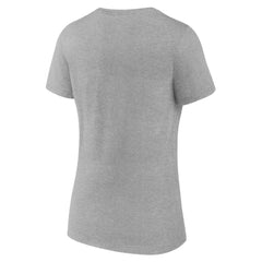 Columbus Blue Jackets Women's Primary Logo Team V-Neck T-Shirt - Heather Gray | US 5221155