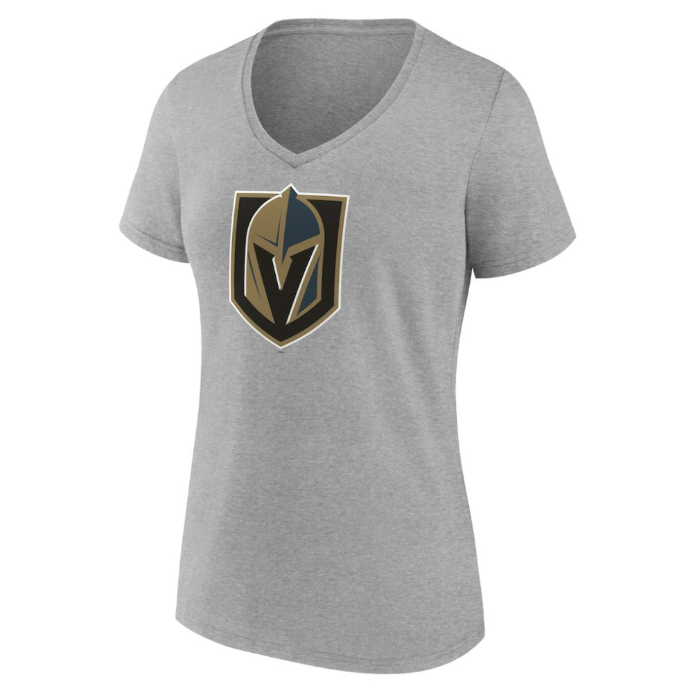 Vegas Golden Knights Women's Primary Logo Team V-Neck T-Shirt - Heather Gray | US 5221174