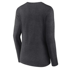 Pittsburgh Penguins Women's Primary Team Logo Long Sleeve V-Neck T-Shirt - Heather Charcoal | US 5221198