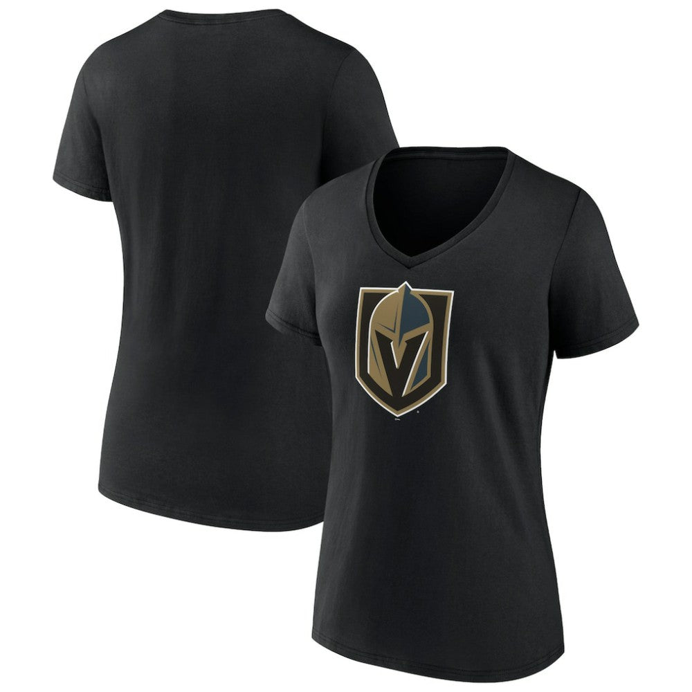 Vegas Golden Knights Women's Team Primary Logo V-Neck T-Shirt - Black | US 5221215