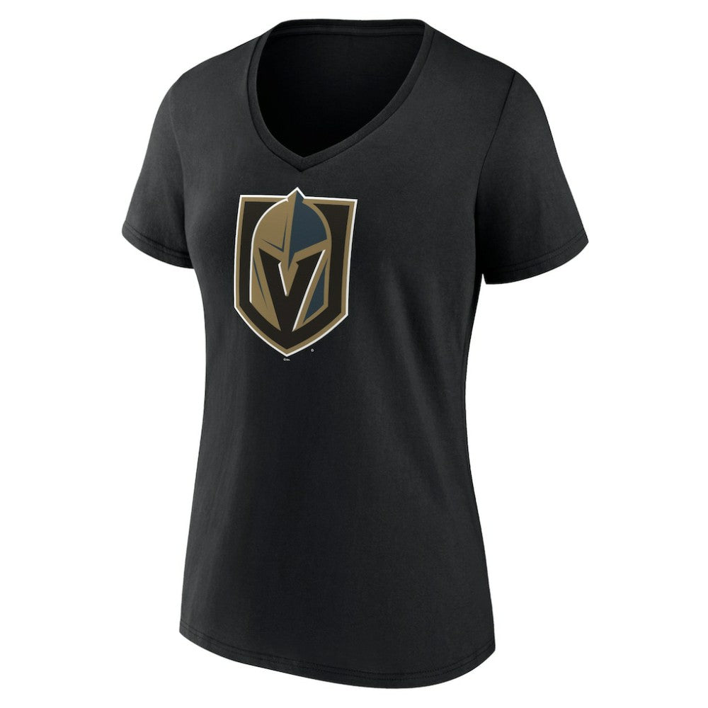 Vegas Golden Knights Women's Team Primary Logo V-Neck T-Shirt - Black | US 5221215