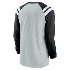 Las Vegas Raiders Classic Arc Raglan Tri-Blend Long Sleeve T-Shirt - Silver/Black T-shirts