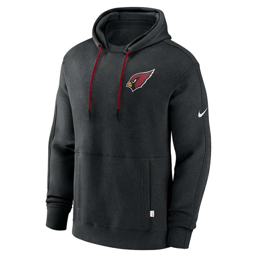 Arizona Cardinals Layered Logo Statement Pullover Hoodie - Black Hoodies