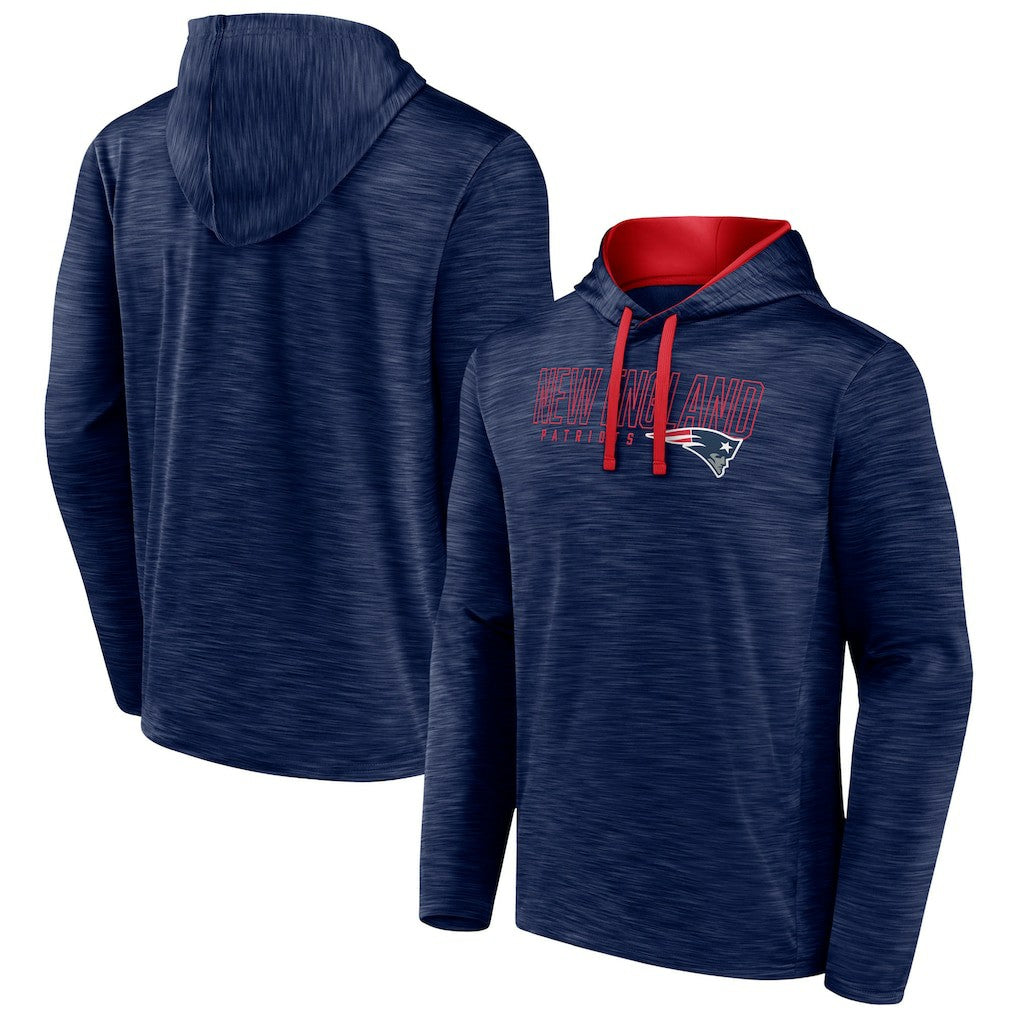 New England Patriots Hook and Ladder Pullover Hoodie - Heather Navy Hoodies