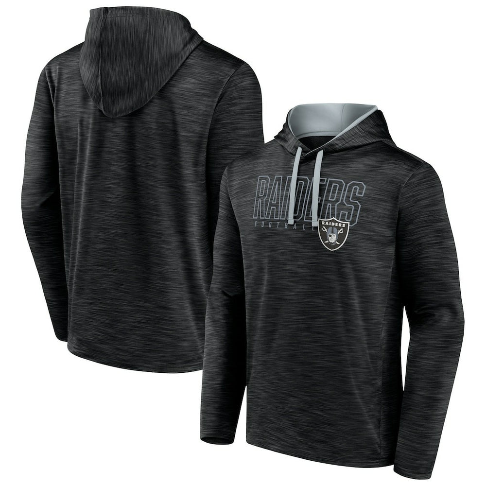 Las Vegas Raiders Hook and Ladder Pullover Hoodie - Heather Black Hoodies