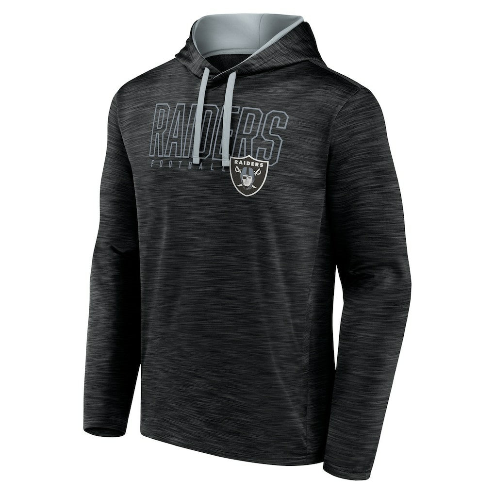 Las Vegas Raiders Hook and Ladder Pullover Hoodie - Heather Black Hoodies