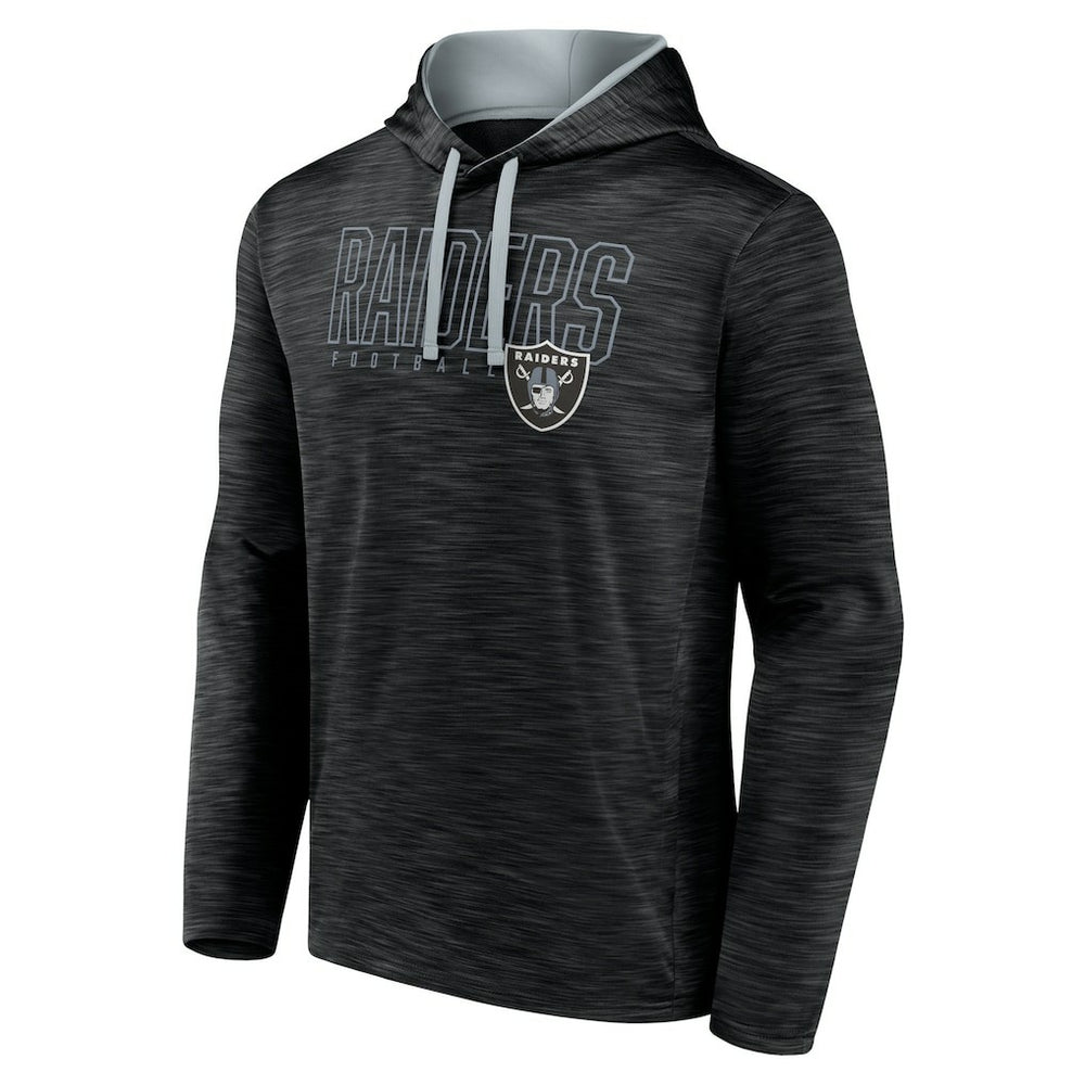 Las Vegas Raiders Hook and Ladder Pullover Hoodie - Heather Black Hoodies