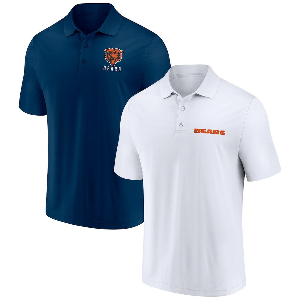 Chicago Bears Lockup Two-Pack Polo Set - White/Navy