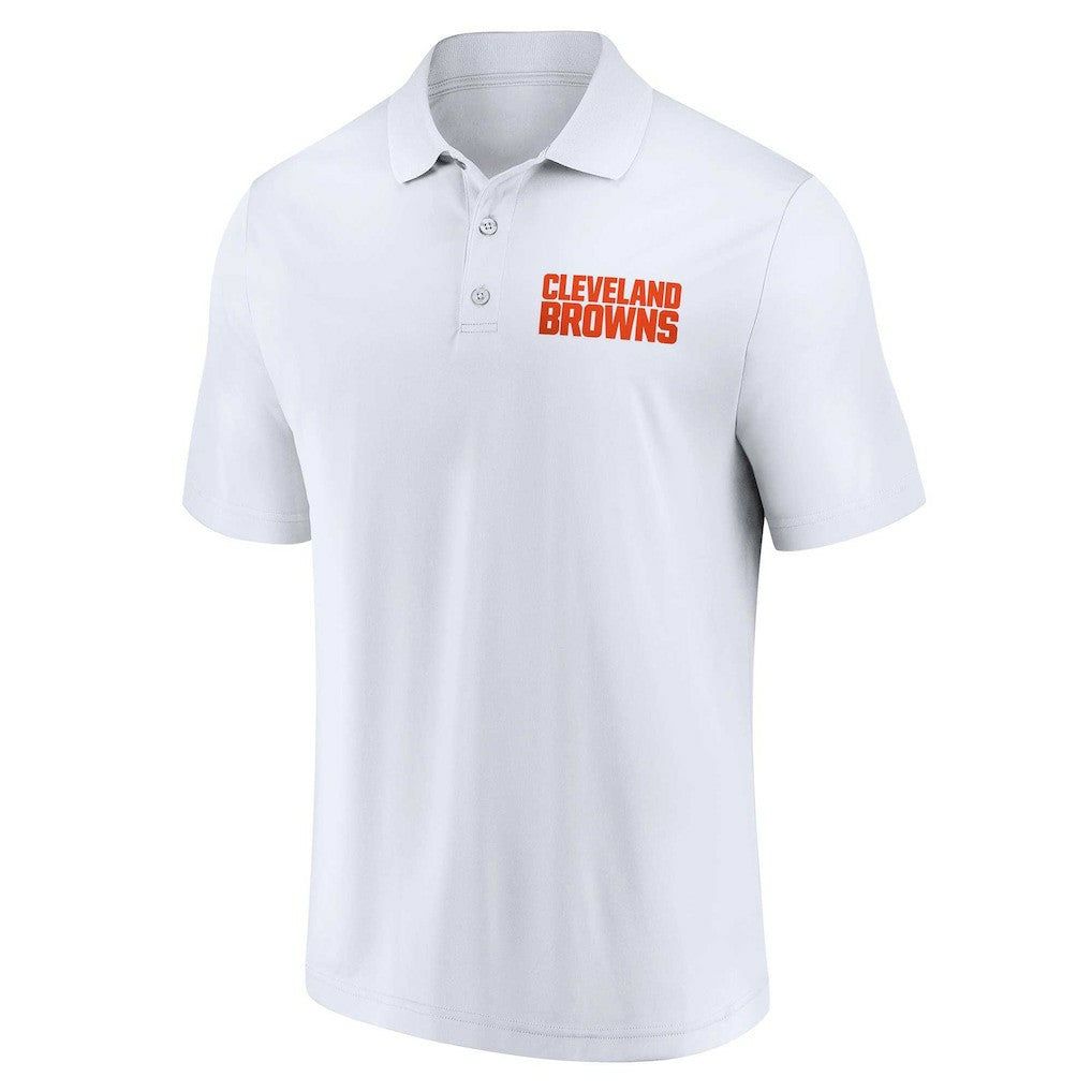 Cleveland Browns Lockup Two-Pack Polo Set - White/Brown