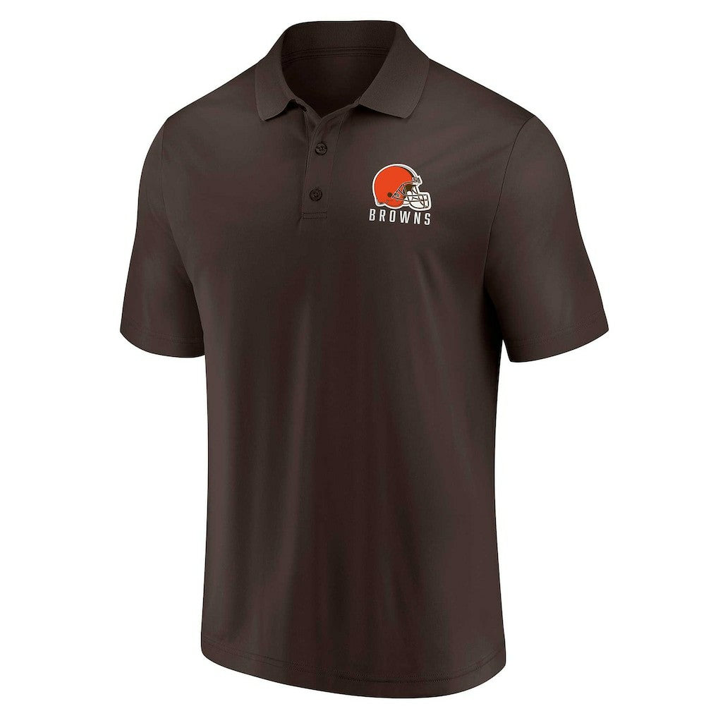Cleveland Browns Lockup Two-Pack Polo Set - White/Brown