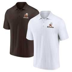 Cleveland Browns Throwback Two-Pack Polo Set - White/Brown