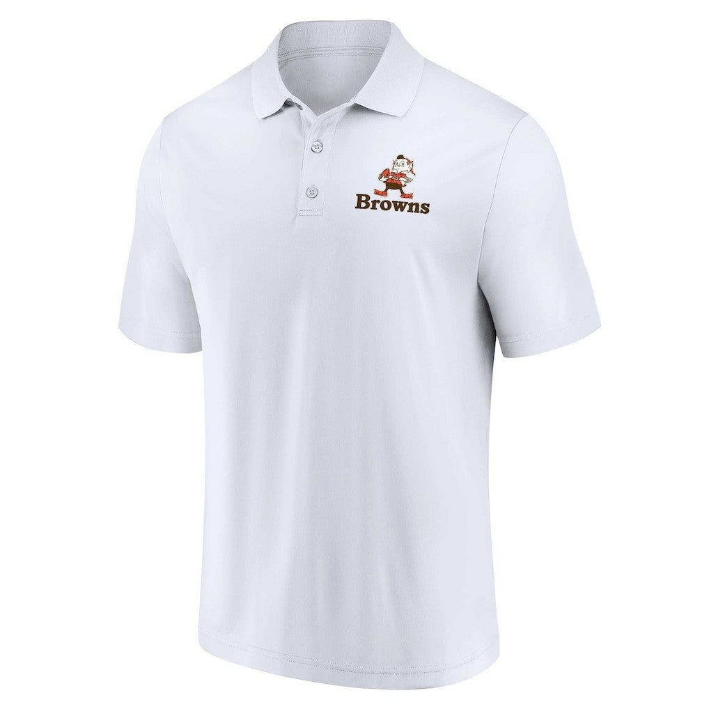 Cleveland Browns Throwback Two-Pack Polo Set - White/Brown