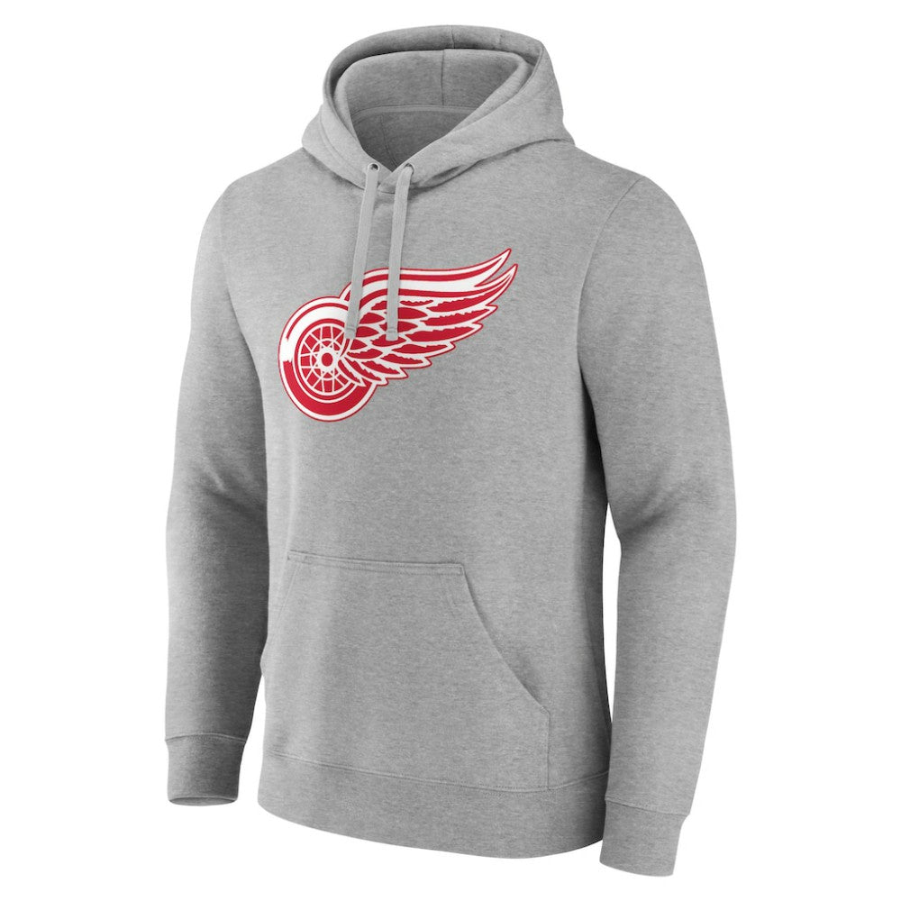 Detroit Red Wings Primary Team Logo Pullover Hoodie - Gray | US 5228612