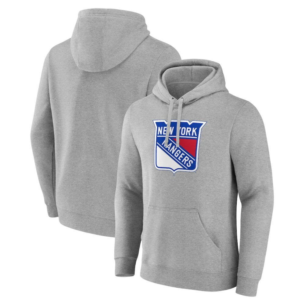 New York Rangers Primary Team Logo Pullover Hoodie - Gray | US 5228614
