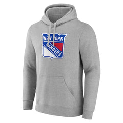 New York Rangers Primary Team Logo Pullover Hoodie - Gray | US 5228614