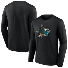 San Jose Sharks Primary Logo Team Long Sleeve T-Shirt - Black | US 5228859