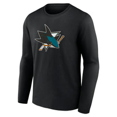 San Jose Sharks Primary Logo Team Long Sleeve T-Shirt - Black | US 5228859