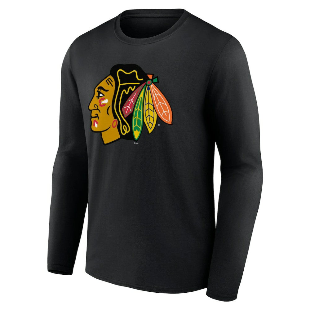 Chicago Blackhawks Primary Logo Team Long Sleeve T-Shirt - Black | US 5228888