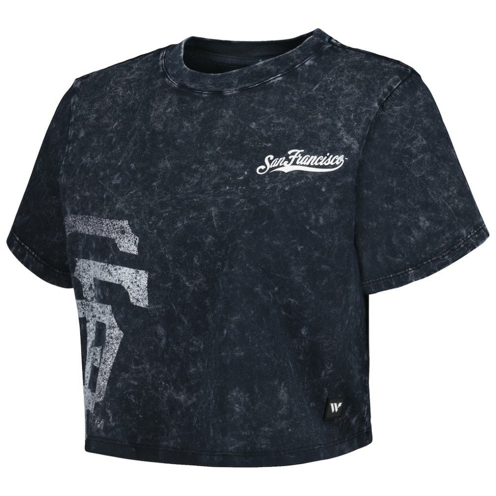 San Francisco Giants The Wild Collective Women's Cropped T-Shirt - Black T-shirts