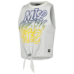 Milwaukee Brewers The Wild Collective Women's Twisted Tie Front Tank Top - White Tanks