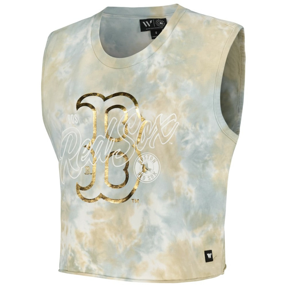 Boston Red Sox The Wild Collective Women's Washed Muscle Tank Top - White Tanks