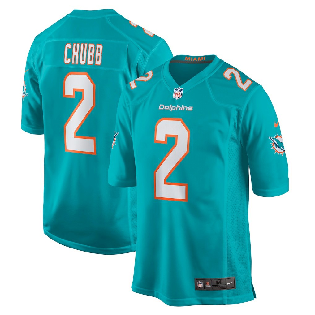 Bradley Chubb Miami Dolphins Game Player Jersey - Aqua Jerseys