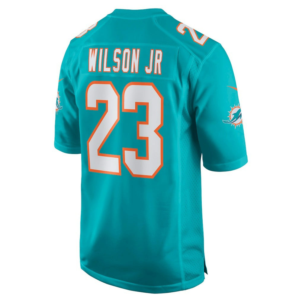 Jeff Wilson Jr. Miami Dolphins Game Player Jersey - Aqua Jerseys