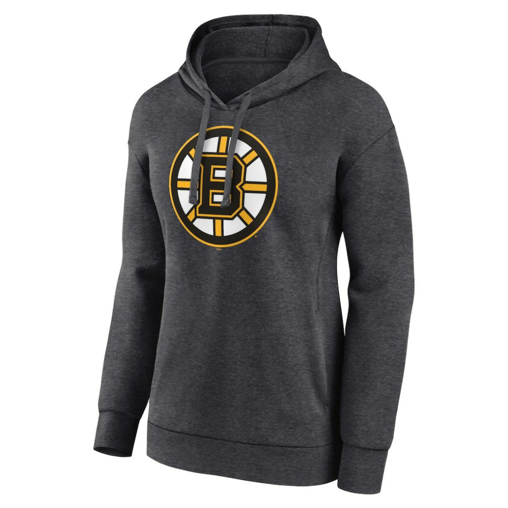 Boston Bruins Women's Primary Logo Pullover Hoodie - Charcoal | US 5231732