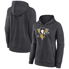 Pittsburgh Penguins Women's Primary Logo Pullover Hoodie - Charcoal | US 5231755