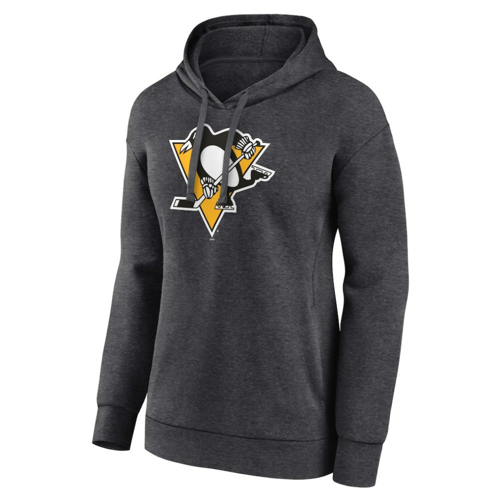 Pittsburgh Penguins Women's Primary Logo Pullover Hoodie - Charcoal | US 5231755