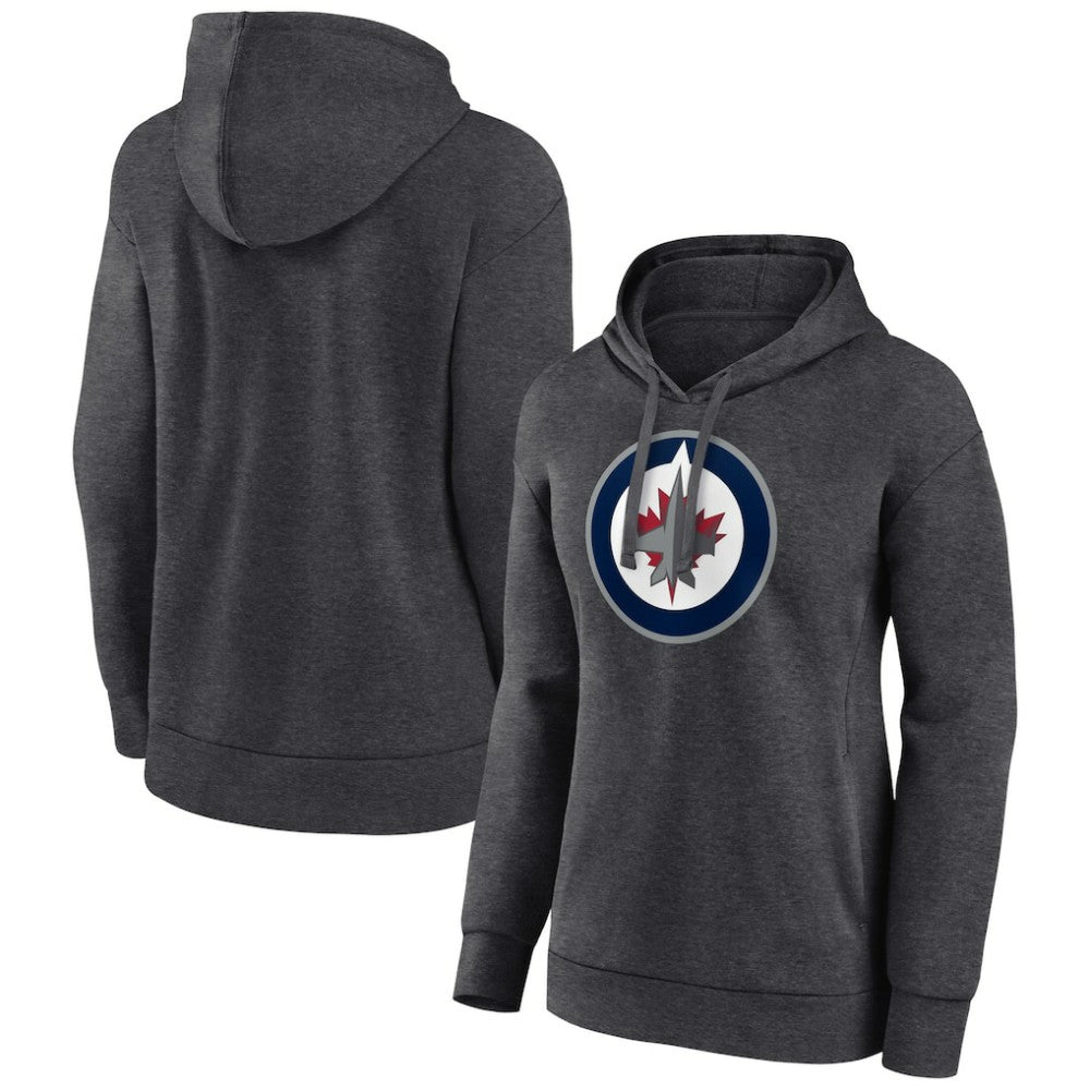 Winnipeg Jets Women's Primary Logo Pullover Hoodie - Charcoal | US 5231766