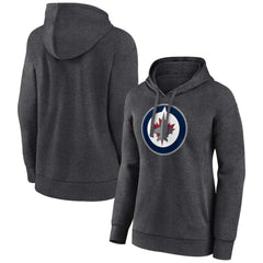 Winnipeg Jets Women's Primary Logo Pullover Hoodie - Charcoal | US 5231766