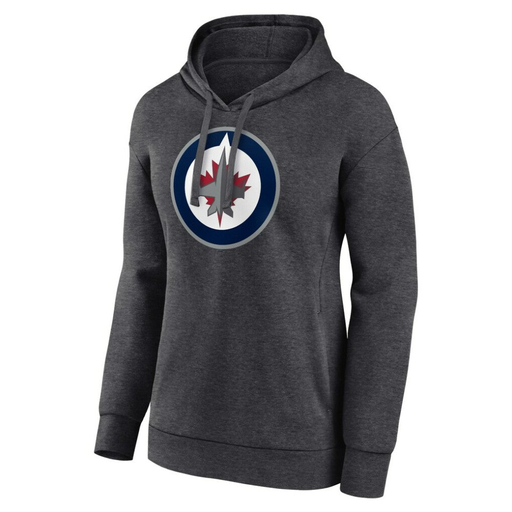 Winnipeg Jets Women's Primary Logo Pullover Hoodie - Charcoal | US 5231766