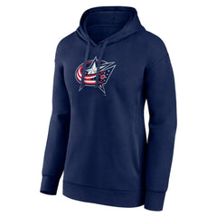 Columbus Blue Jackets Women's Primary Logo Pullover Hoodie - Navy | US 5231773