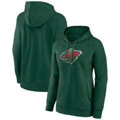 Minnesota Wild Women's Primary Logo Pullover Hoodie - Green | US 5231777