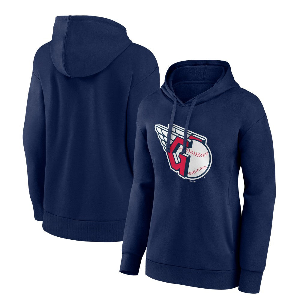 Cleveland Guardians Women's Core Logo Pullover Hoodie - Navy Hoodies