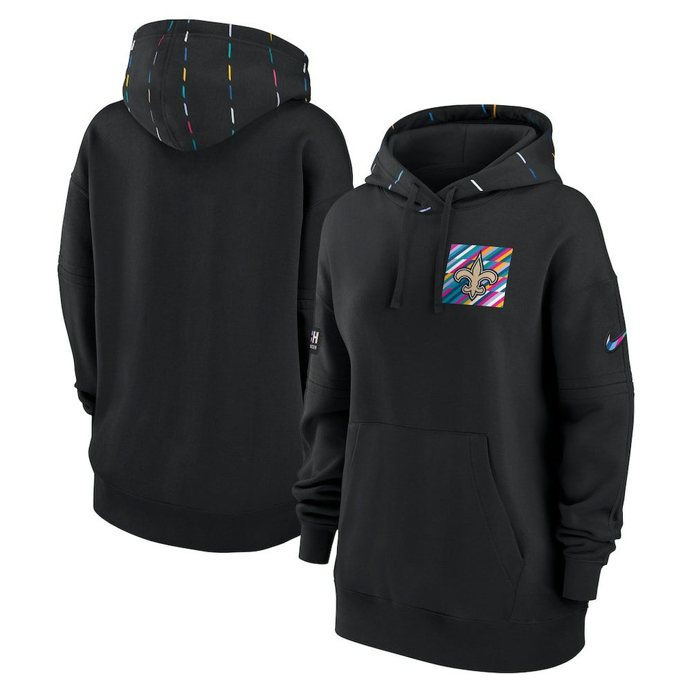 New Orleans Saints Women's 2023 NFL Crucial Catch Club Pullover Hoodie - Black Hoodies