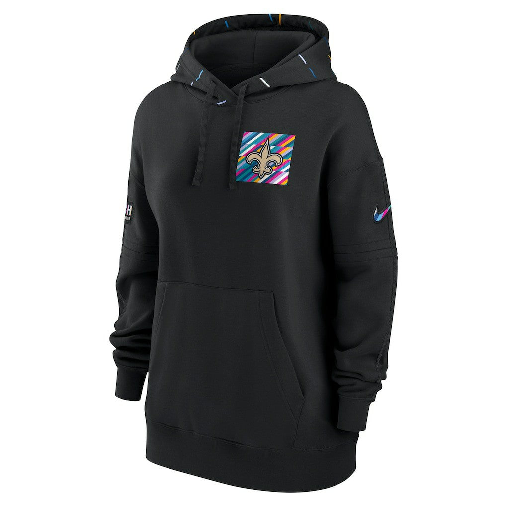 New Orleans Saints Women's 2023 NFL Crucial Catch Club Pullover Hoodie - Black Hoodies