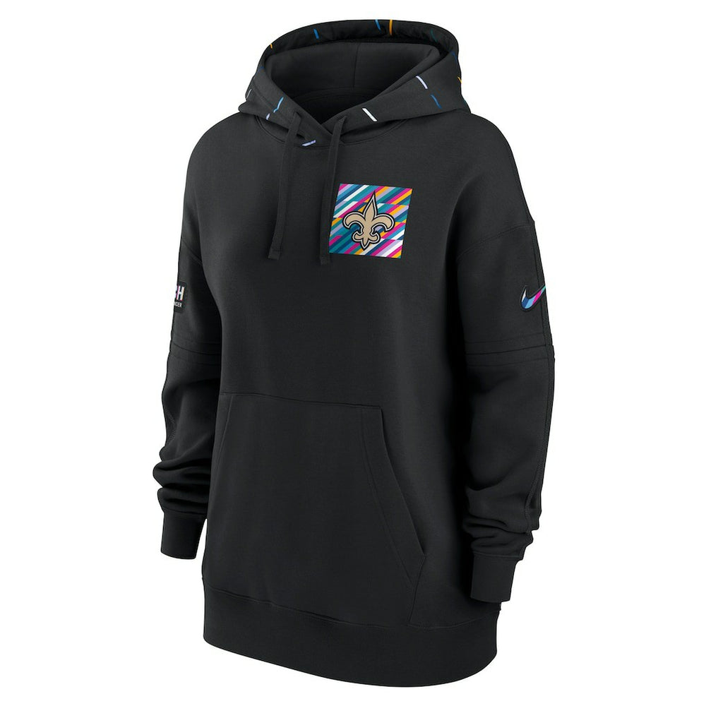 New Orleans Saints Women's 2023 NFL Crucial Catch Club Pullover Hoodie - Black Hoodies