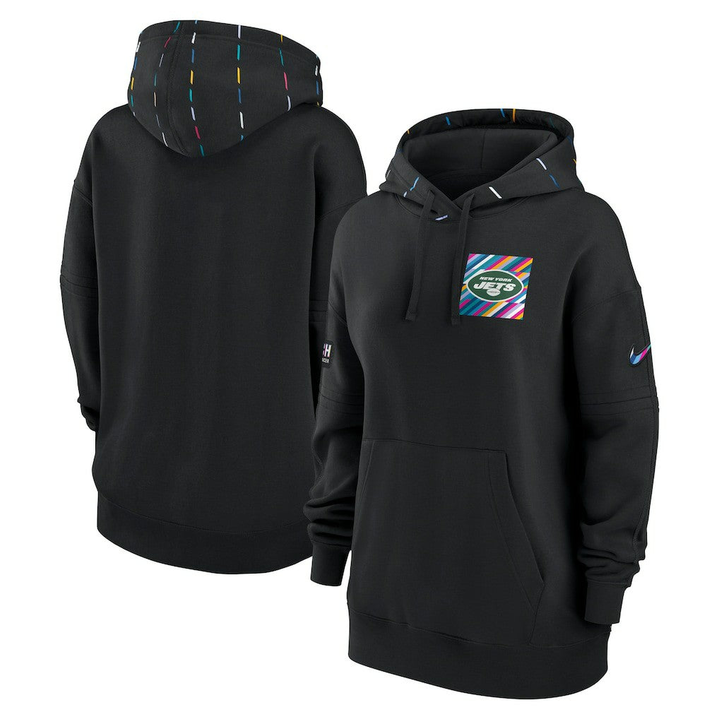 New York Jets Women's 2023 NFL Crucial Catch Club Pullover Hoodie - Black Hoodies