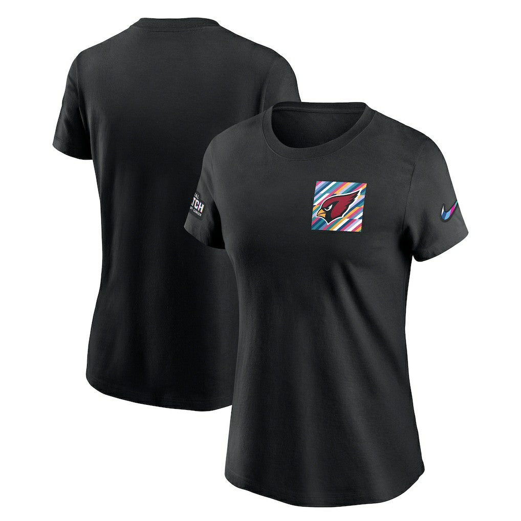 Arizona Cardinals Women's Crucial Catch Sideline Tri-Blend T-Shirt - Black T-shirts