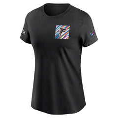 Atlanta Falcons Women's Crucial Catch Sideline Tri-Blend T-Shirt - Black T-shirts