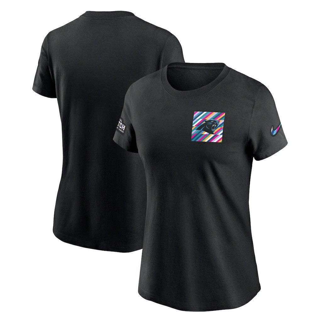 Carolina Panthers Women's Crucial Catch Sideline Tri-Blend T-Shirt - Black T-shirts