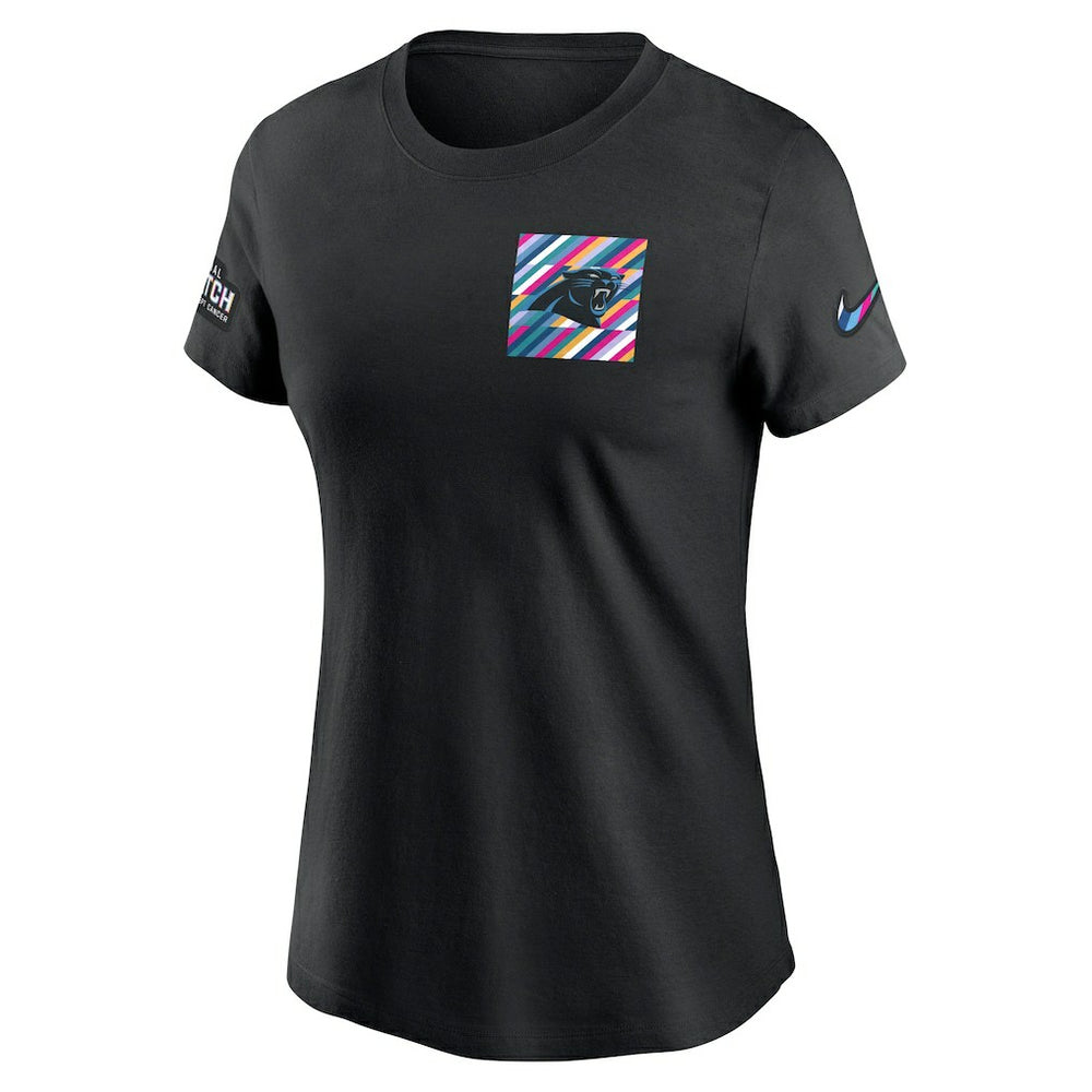 Carolina Panthers Women's Crucial Catch Sideline Tri-Blend T-Shirt - Black T-shirts